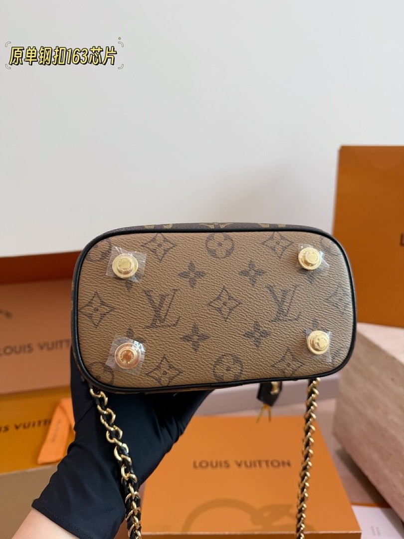 Louis Vuitton Vanity-Style Monogram Case Bag — Brown & Black, Divided Interior - Image 7