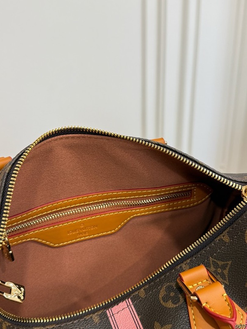 Louis Vuitton Speedy-Style Trunk-Print Bag — Brown & Pink - Image 9
