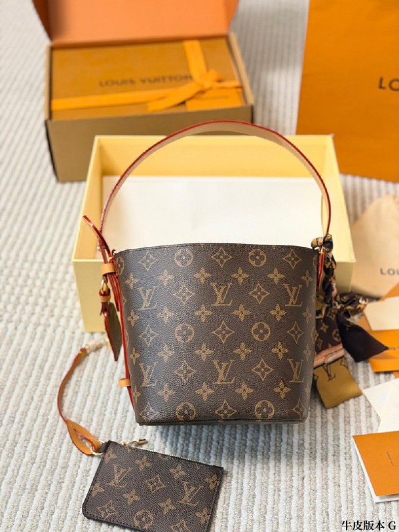 Louis Vuitton All In-Style Monogram Bucket Shoulder Bag — Brown & Tan - Image 7