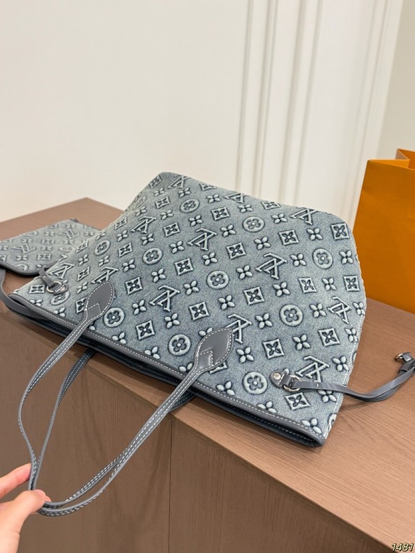 Louis Vuitton Neverfull-Style Monogram Tote — Charcoal & Grey Options - Image 8