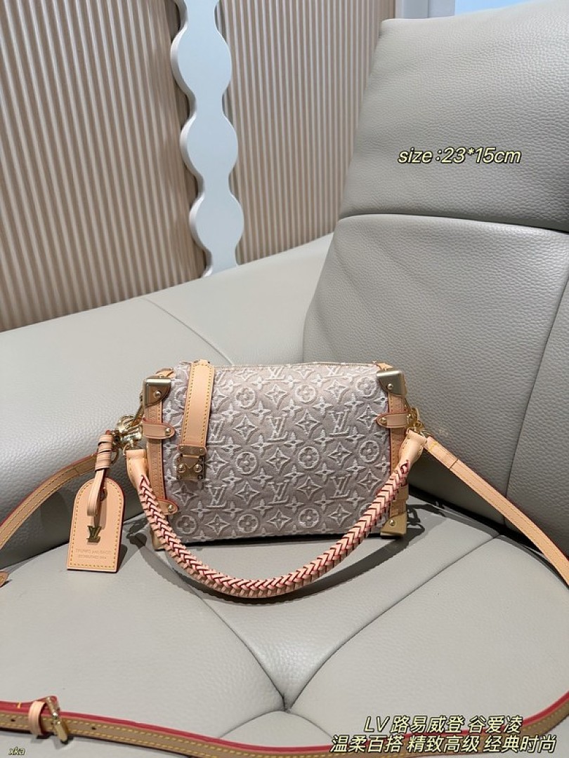 Louis Vuitton Textured Monogram Soft Trunk Bag — Grey & Pink Options - Image 8