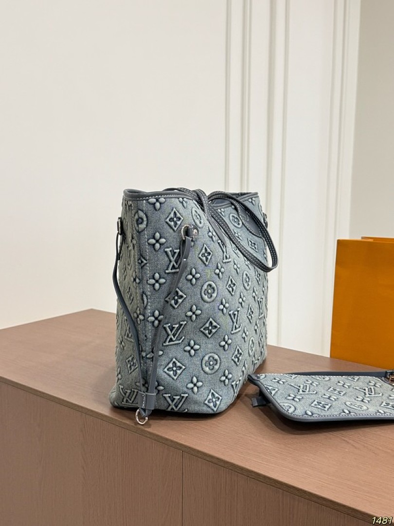 Louis Vuitton Neverfull-Style Monogram Tote — Charcoal & Grey Options - Image 4