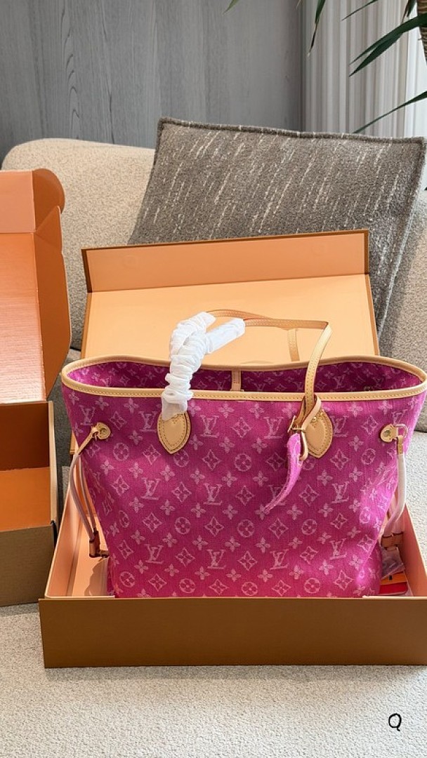 Louis Vuitton Neverfull-Style Denim-Look Monogram Tote — Colour Options - Image 2