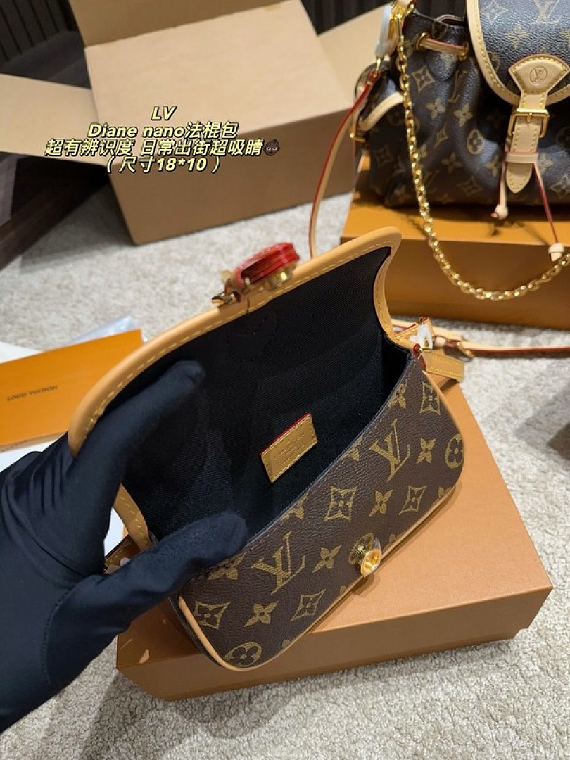 Louis Vuitton Nano Diane-Style Monogram Shoulder Bag — Brown - Image 9