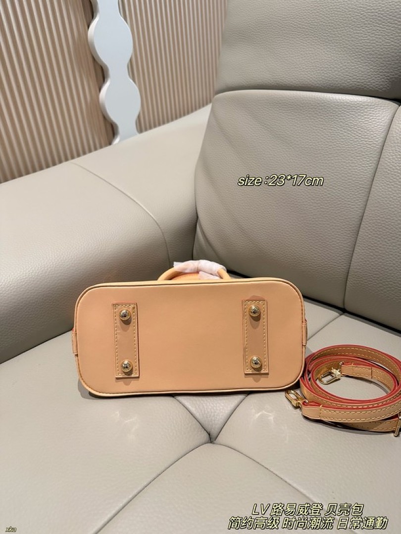 Louis Vuitton Alma-Style Denim-Look Monogram Dome Bag — Pink - Image 4