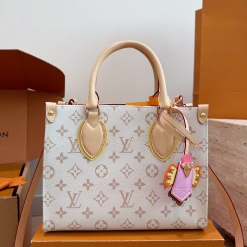 d322fd0c47 Louis Vuitton OnTheGo-Style Monogram Tote — Ivory & Tan