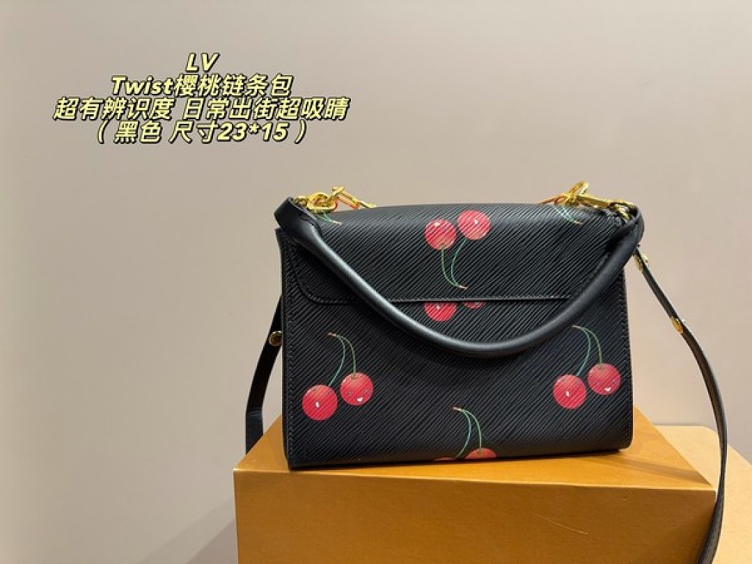 Louis Vuitton Twist-Style Cherry Shoulder Bag — Black - Image 4