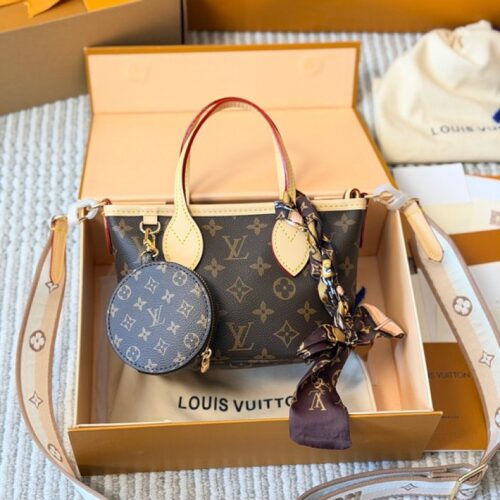 d7af9cc1fe Louis Vuitton Neverfull-Style Mini Monogram Tote — Brown & Tan