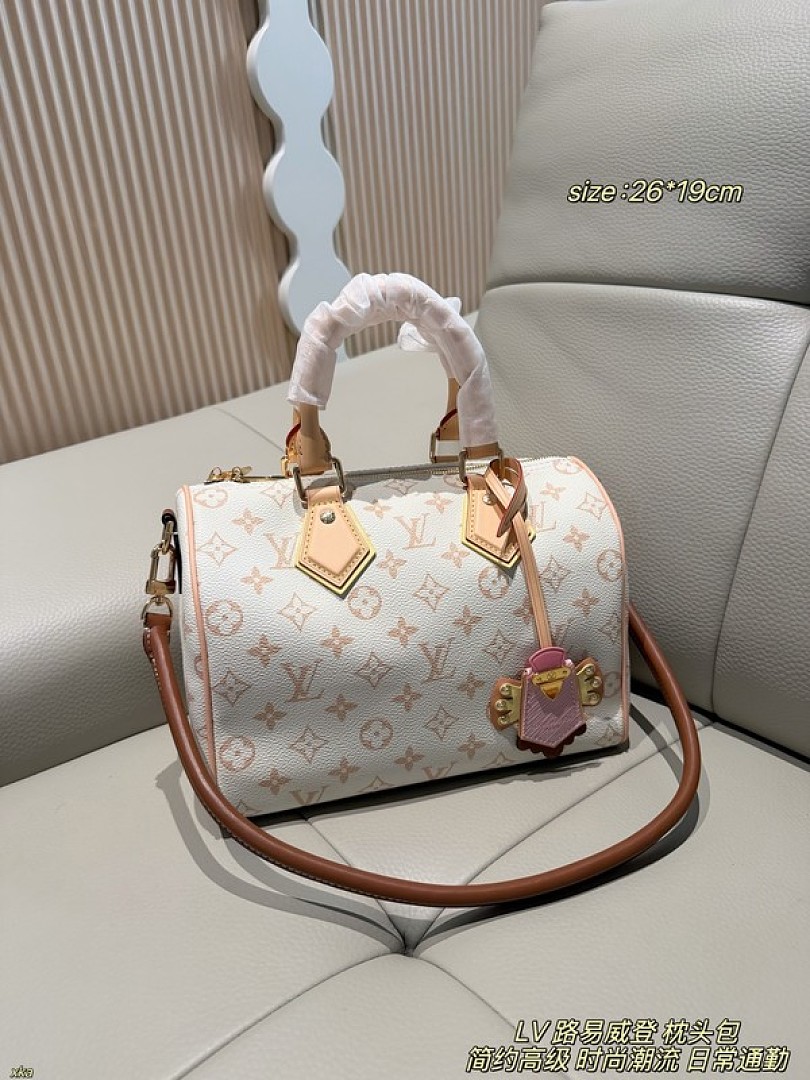 Louis Vuitton Speedy-Style Monogram Bag — Ivory & Tan - Image 2