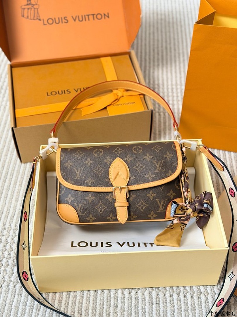 Louis Vuitton Diane-Style Monogram Flap Shoulder Bag — Brown & Tan - Image 2