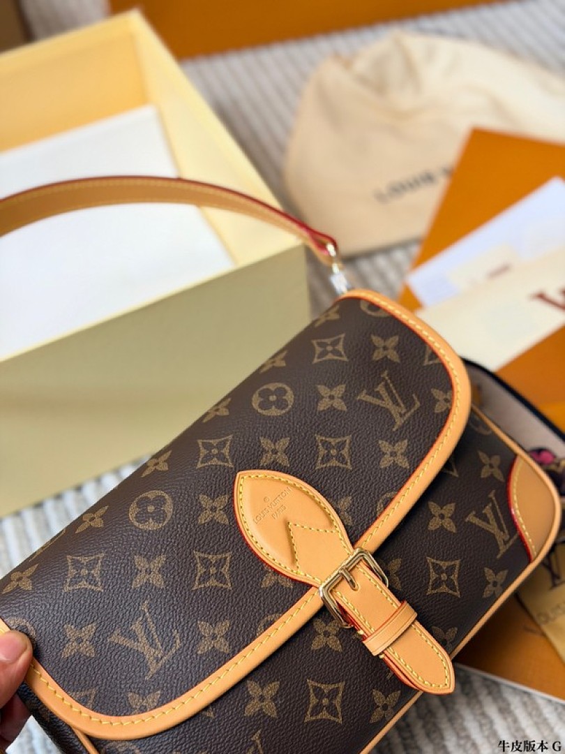 Louis Vuitton Diane-Style Monogram Flap Shoulder Bag — Brown & Tan - Image 6