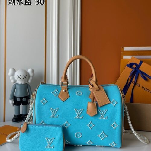 e31e8b2673 Louis Vuitton Speedy-Style Beaded Bag 30 — Turquoise