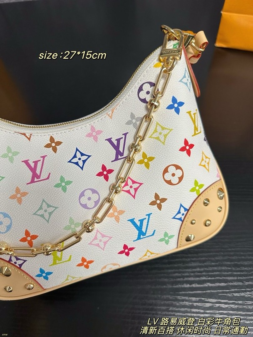 Louis Vuitton Multicolour Monogram Curved Shoulder Bag — White - Image 7
