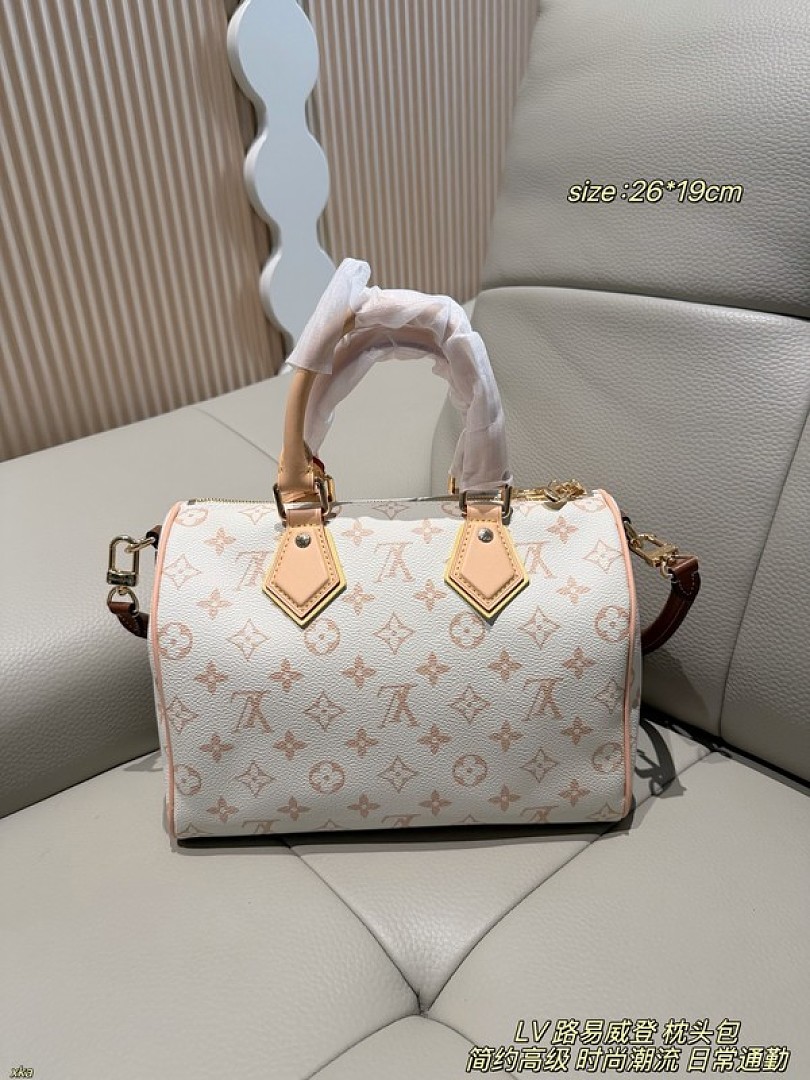Louis Vuitton Speedy-Style Monogram Bag — Ivory & Tan - Image 3