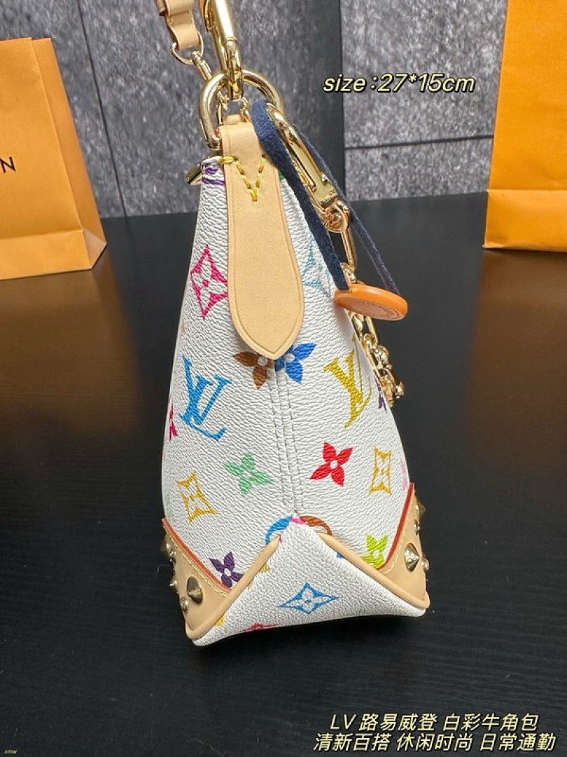 Louis Vuitton Multicolour Monogram Curved Shoulder Bag — White - Image 5