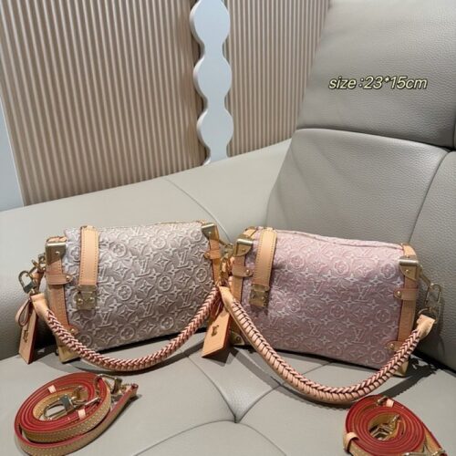 ebb5fc92f1 Louis Vuitton Textured Monogram Soft Trunk Bag — Grey & Pink Options