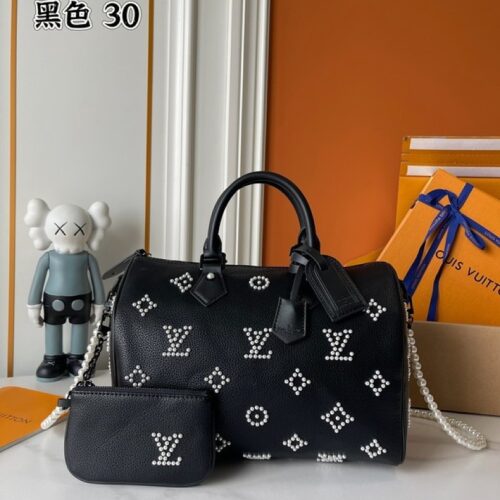 Louis Vuitton Speedy-Style Beaded Bag 30 — Black