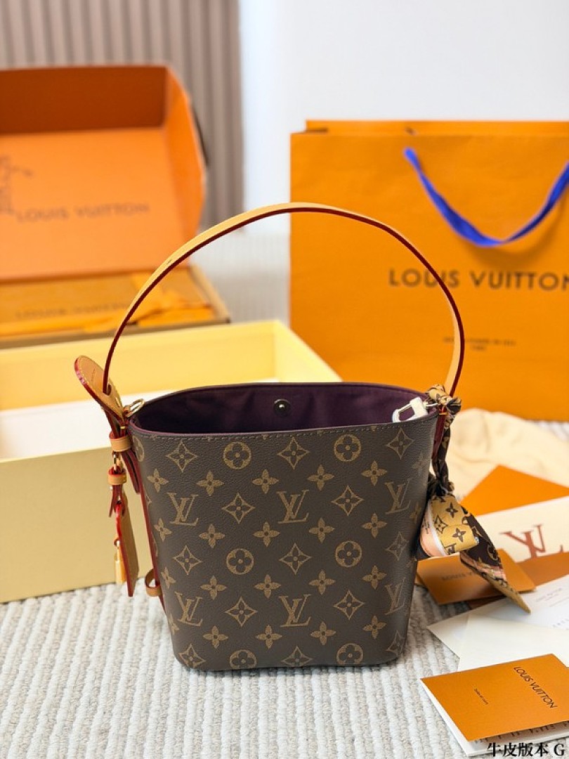 Louis Vuitton All In-Style Monogram Bucket Shoulder Bag — Brown & Tan - Image 8