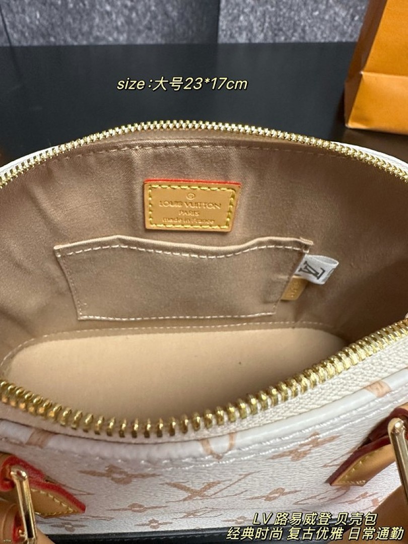 Louis Vuitton Alma-Style Monogram Dome Bag — Ivory & Black - Image 9