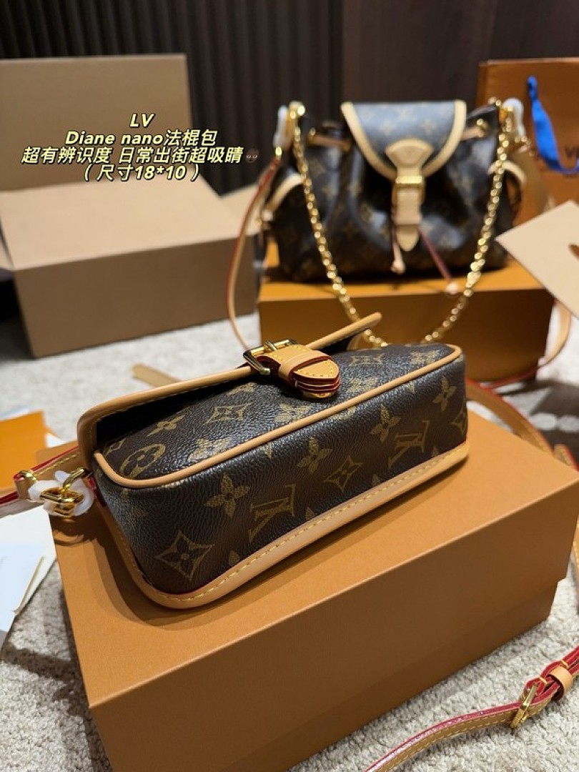 Louis Vuitton Nano Diane-Style Monogram Shoulder Bag — Brown - Image 5