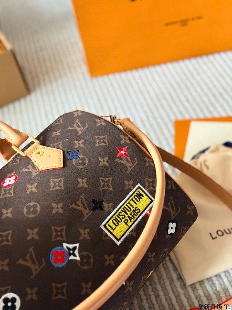 Louis Vuitton Speedy-Style Colourful Motif Monogram Bag — Brown & Multicolour - Image 7