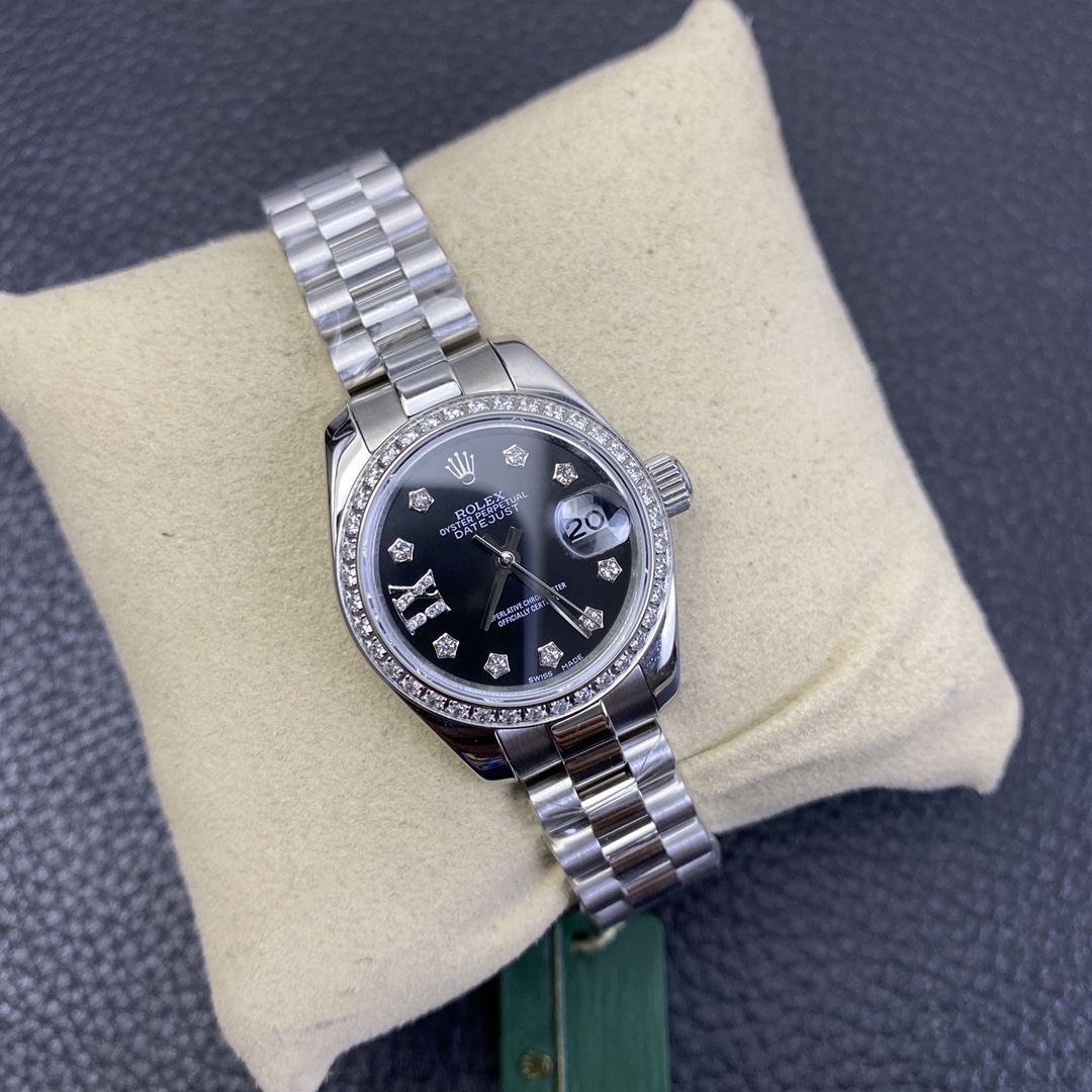 Rolex Datejust Black Dial Diamond-Set 28 mm Watch – IW-0203 - Image 2
