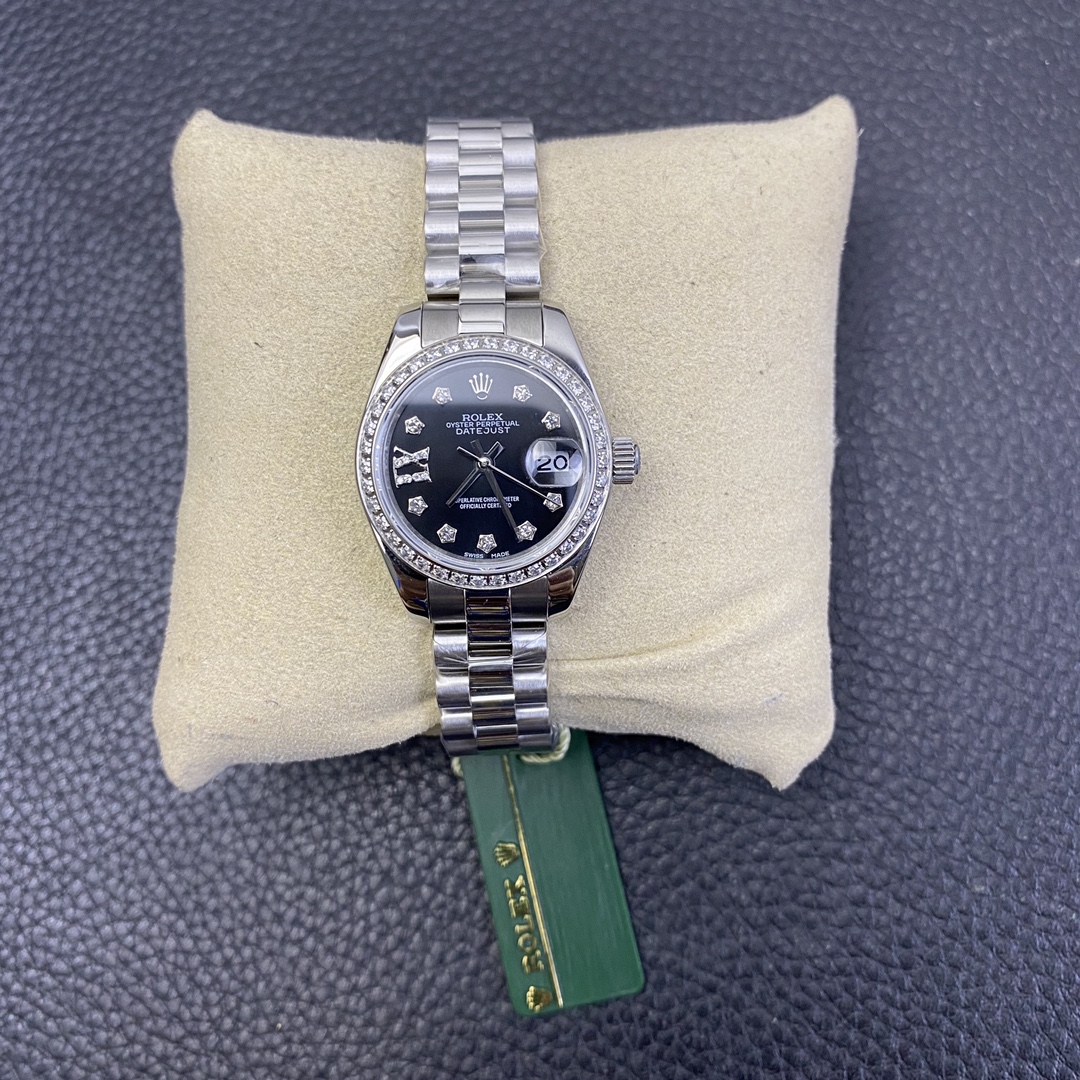 Rolex Datejust Black Dial Diamond-Set 28 mm Watch – IW-0203