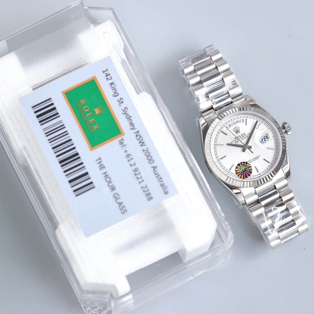 Rolex Day-Date Ice Blue Luminous 36 mm Watch – IW-0272 - Image 4