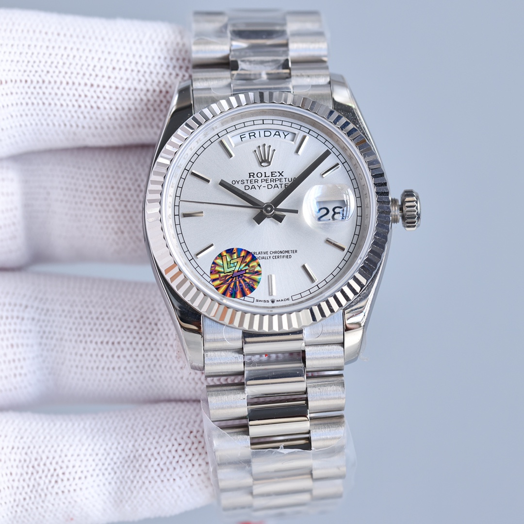 Rolex Day-Date Ice Blue Luminous 36 mm Watch – IW-0272 - Image 5