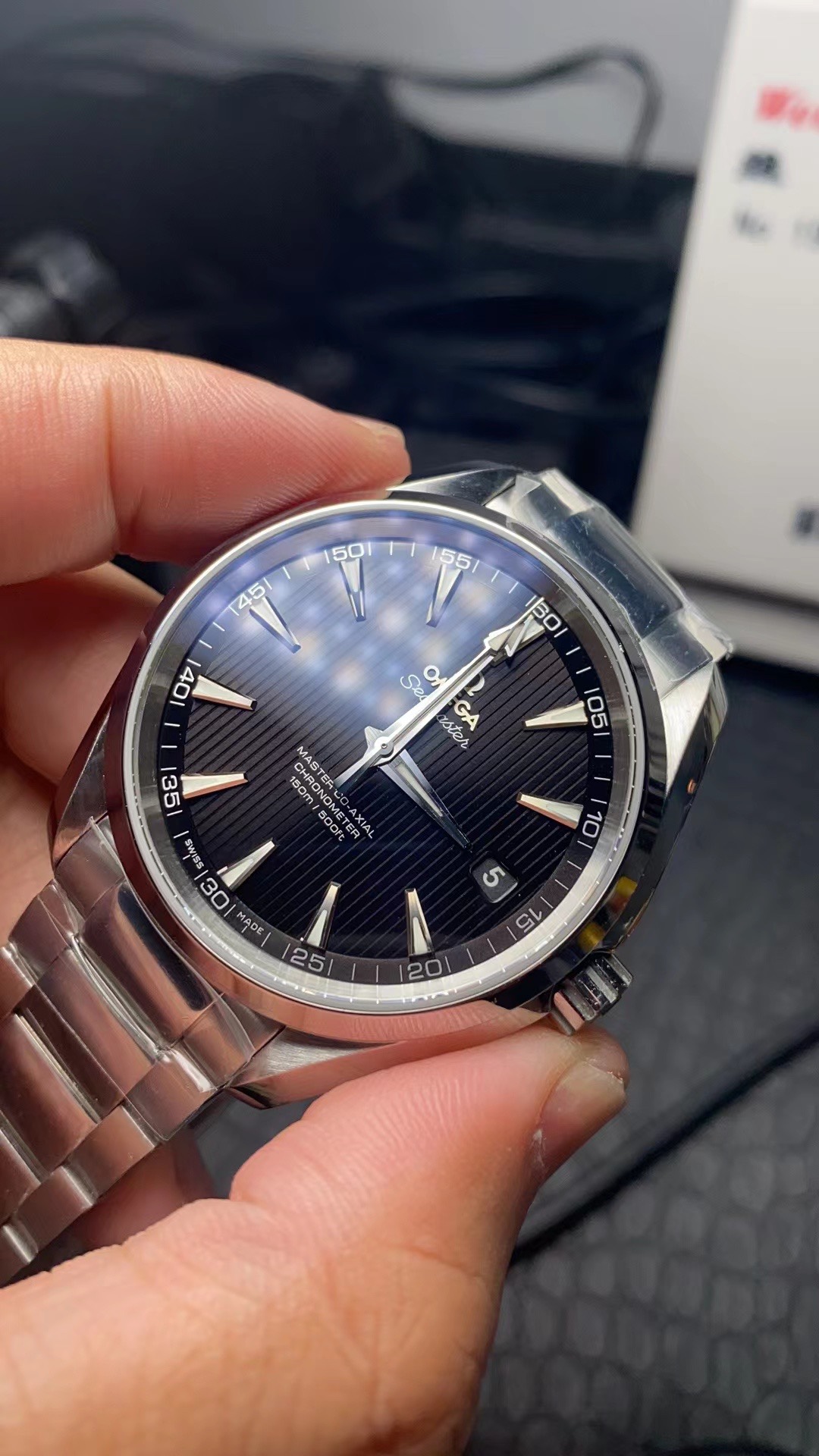 Seamaster Black Dial Watch – IW-1307 - Image 2
