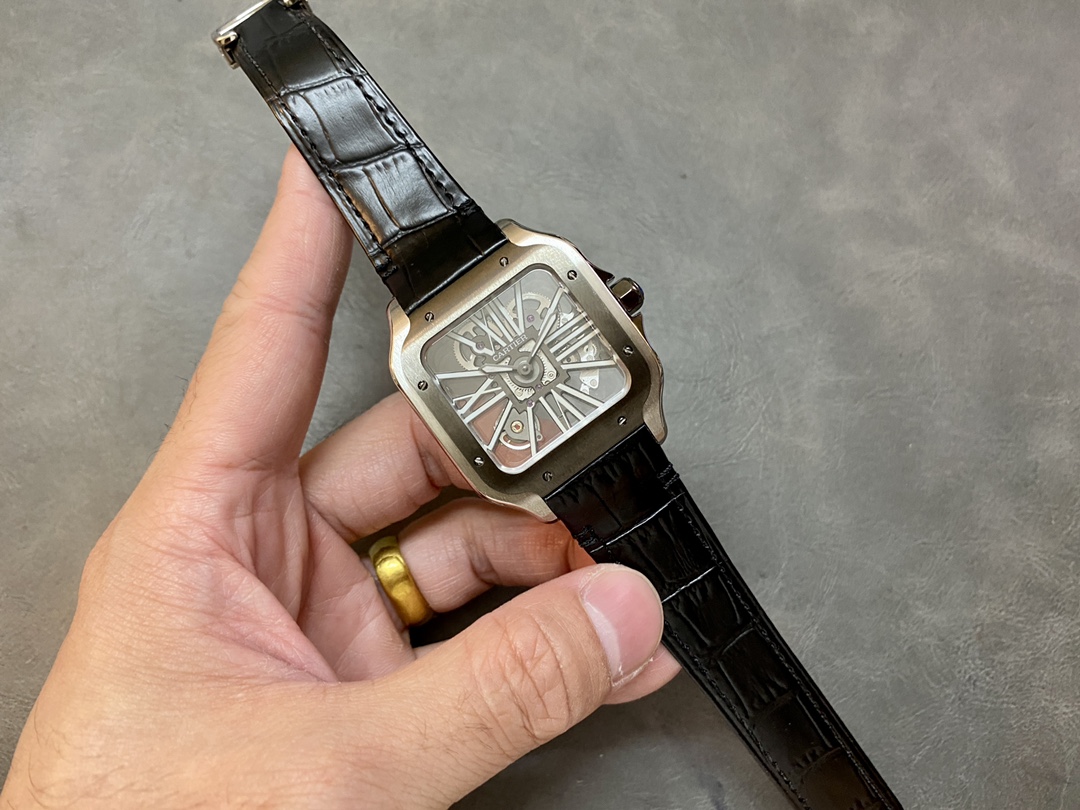 Cartier Santos Skeleton Dial 39.8 mm Watch – IW-1646 - Image 4