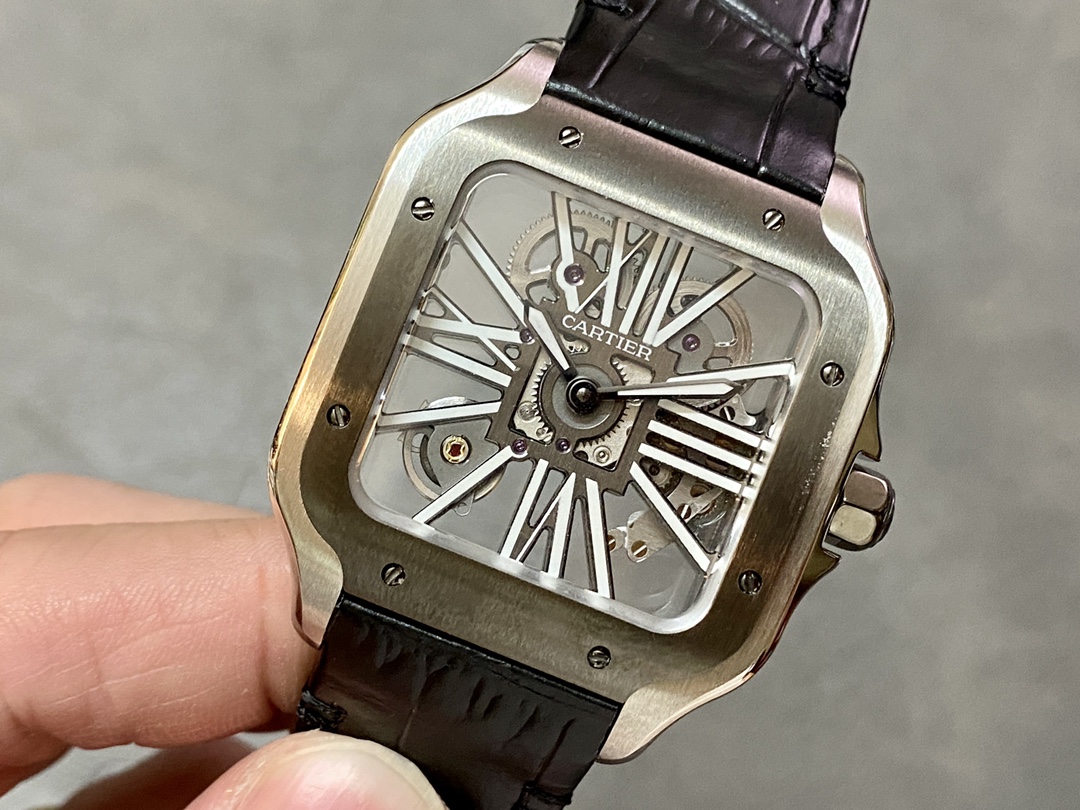 Cartier Santos Skeleton Dial 39.8 mm Watch – IW-1646 - Image 3