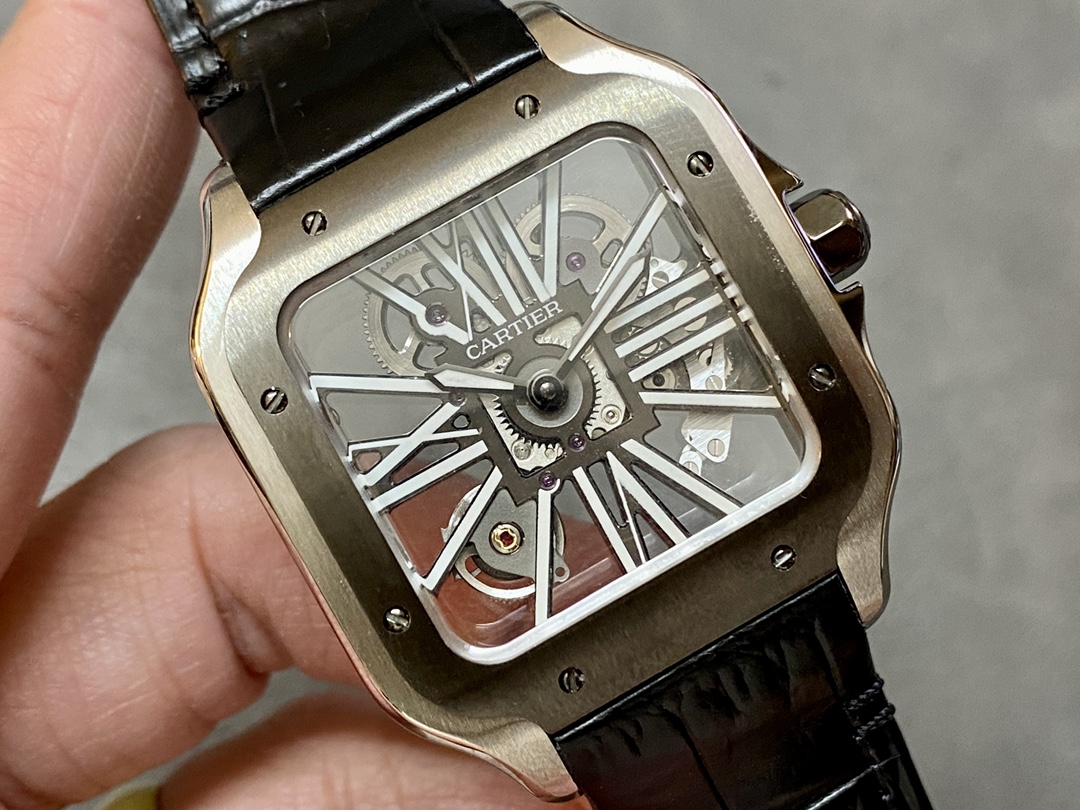 Cartier Santos Skeleton Dial 39.8 mm Watch – IW-1646 - Image 2